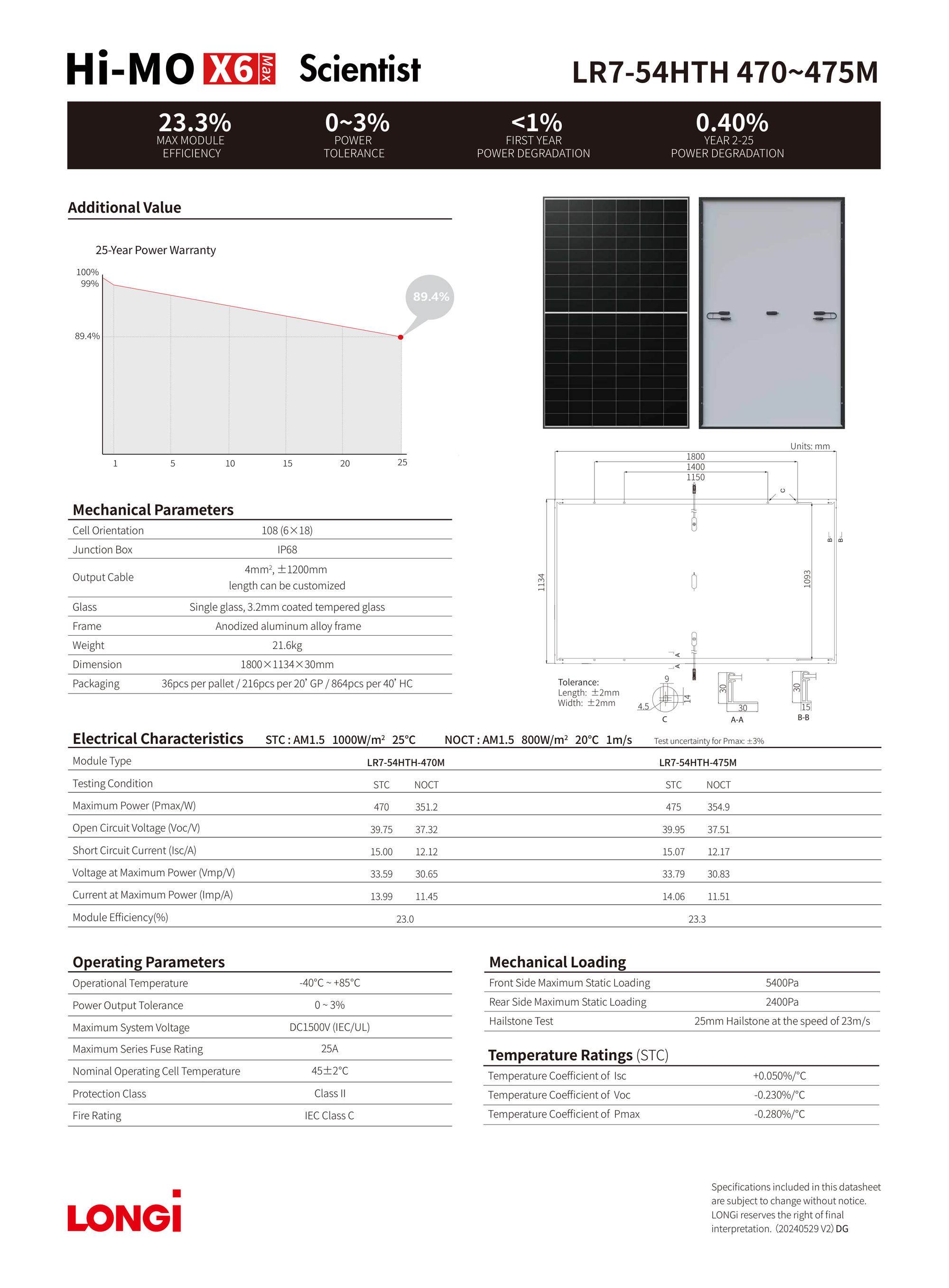Panou fotovoltaic Longi 470W HI-MO X6 MAX - SunGrid