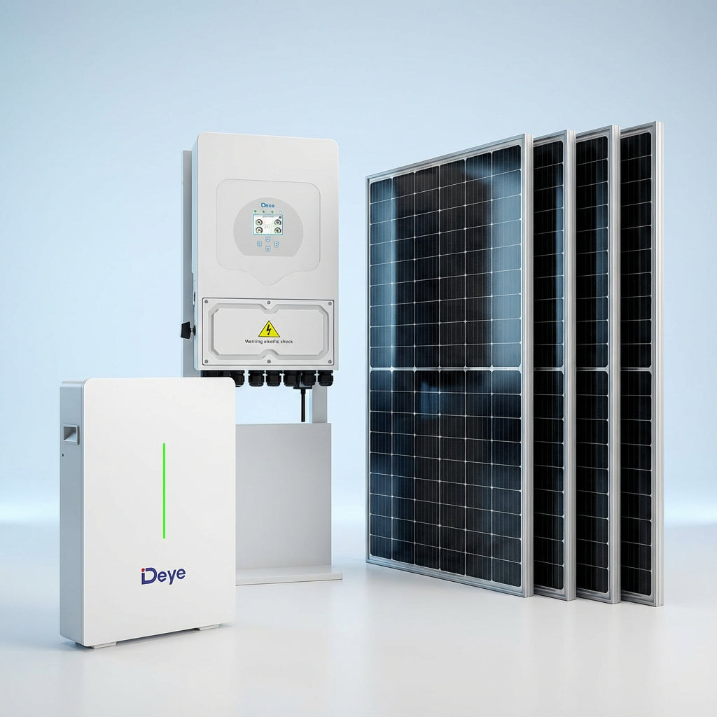 Kit fotovoltaic hibrid 6kW cu stocare 10.6kWh pentru energie eficientă