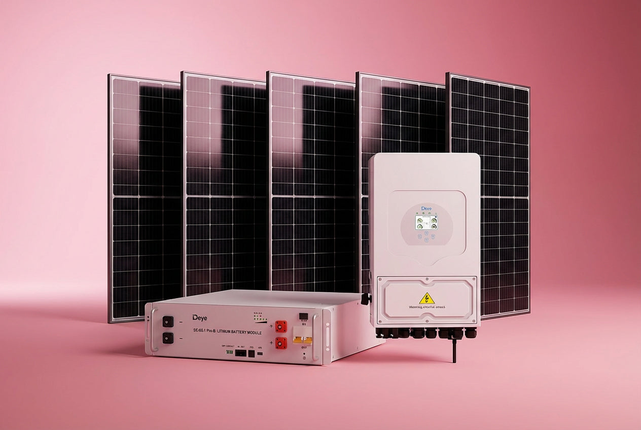Kit Fotovoltaic Hibrid Monofazat Premium 5kW - 8kW cu Stocare între 5kWh și 15kWh